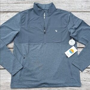 VUORI Sunday Element Half Zip BLUE SEA HEATHER SIZE MEDIUM NWT